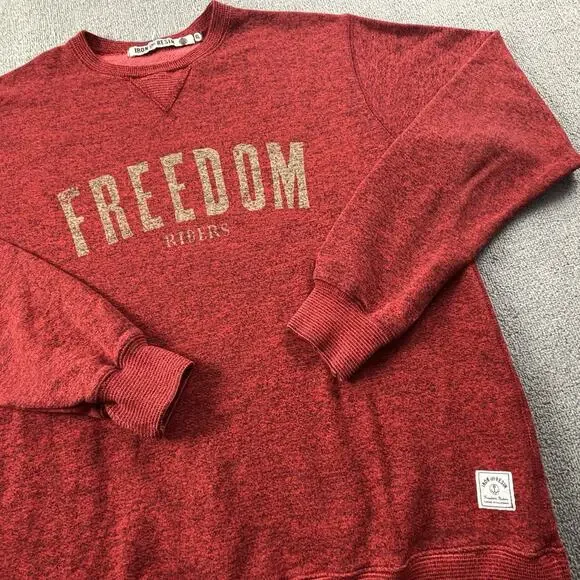 Iron And Resin Sweater Adult Extra Large Red Long Sleeve Casual Moto Men's - Picture 4 of 13